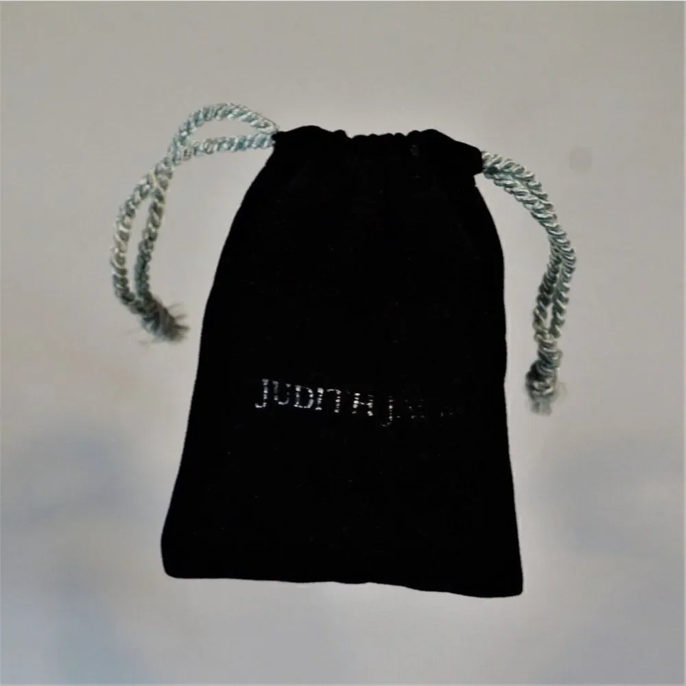 Judith Jack Vintage Dust Bag Jewelry Storage Black Velour Drawstring